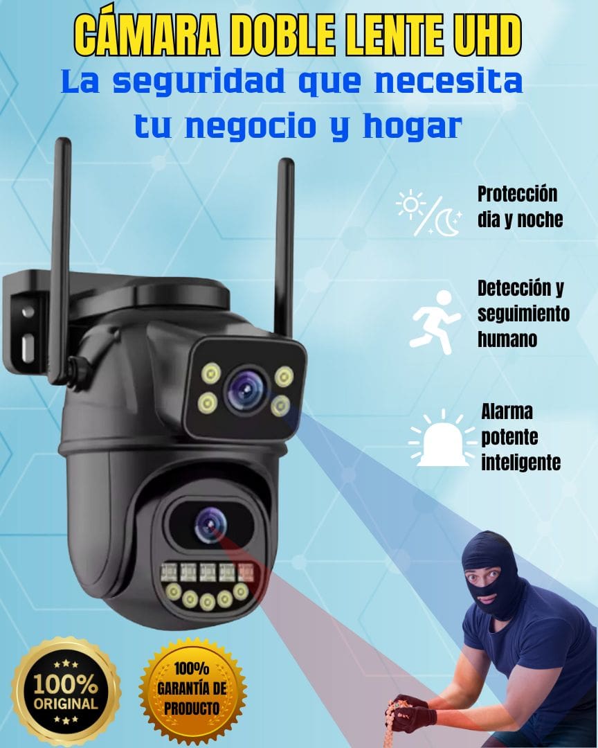 Cámara de seguridad doble lente UHD 360° - REYS IMPORTS